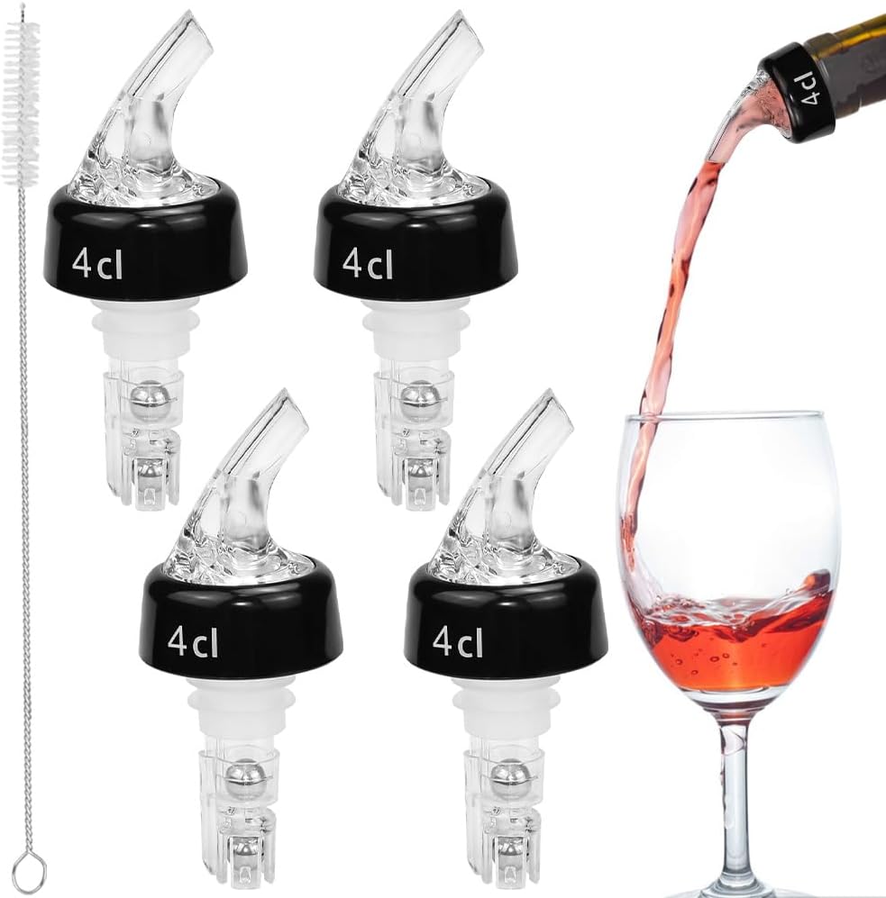 4-teiliges Set Aus Kunststoff-weindekantern Mit Belüfter (4 Cl), Ausgießer, Tropffreiem Ausgießen Und Ausgießen
