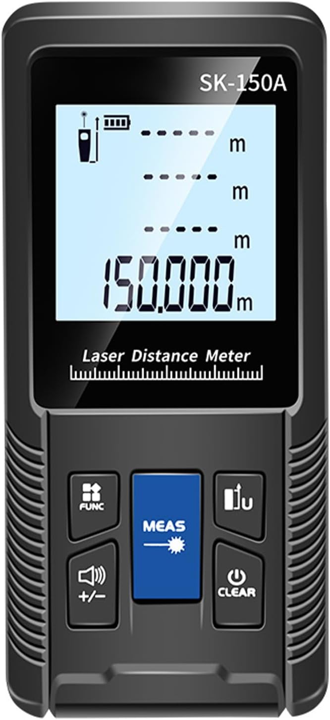 Laser-entfernungsmesser Mit 150 M Reichweite Und 20 Datenspeicherplätzen Zur Messung Von Flächen Und Volumen Im Hoch- Und Tiefbau Sowie In Der Innenarchitektur. (sk-150a)