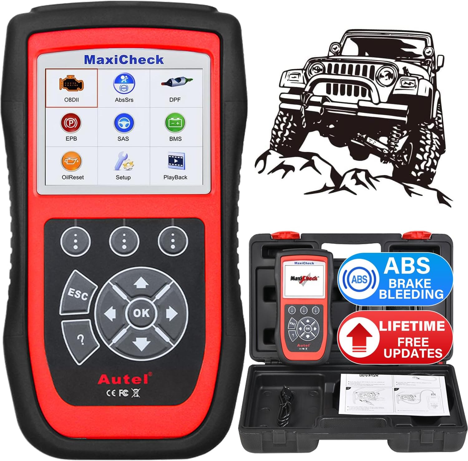 Maxicheck Pro Obd2-kfz-diagnosegerät Mit Abs-bremsenentlüftung, Ölwechsel-reset, Srs, Sas, Epb, Bms Und Dpf Für Bestimmte Fahrzeuge – Ideal Und Erschwinglich Für Heimwerker