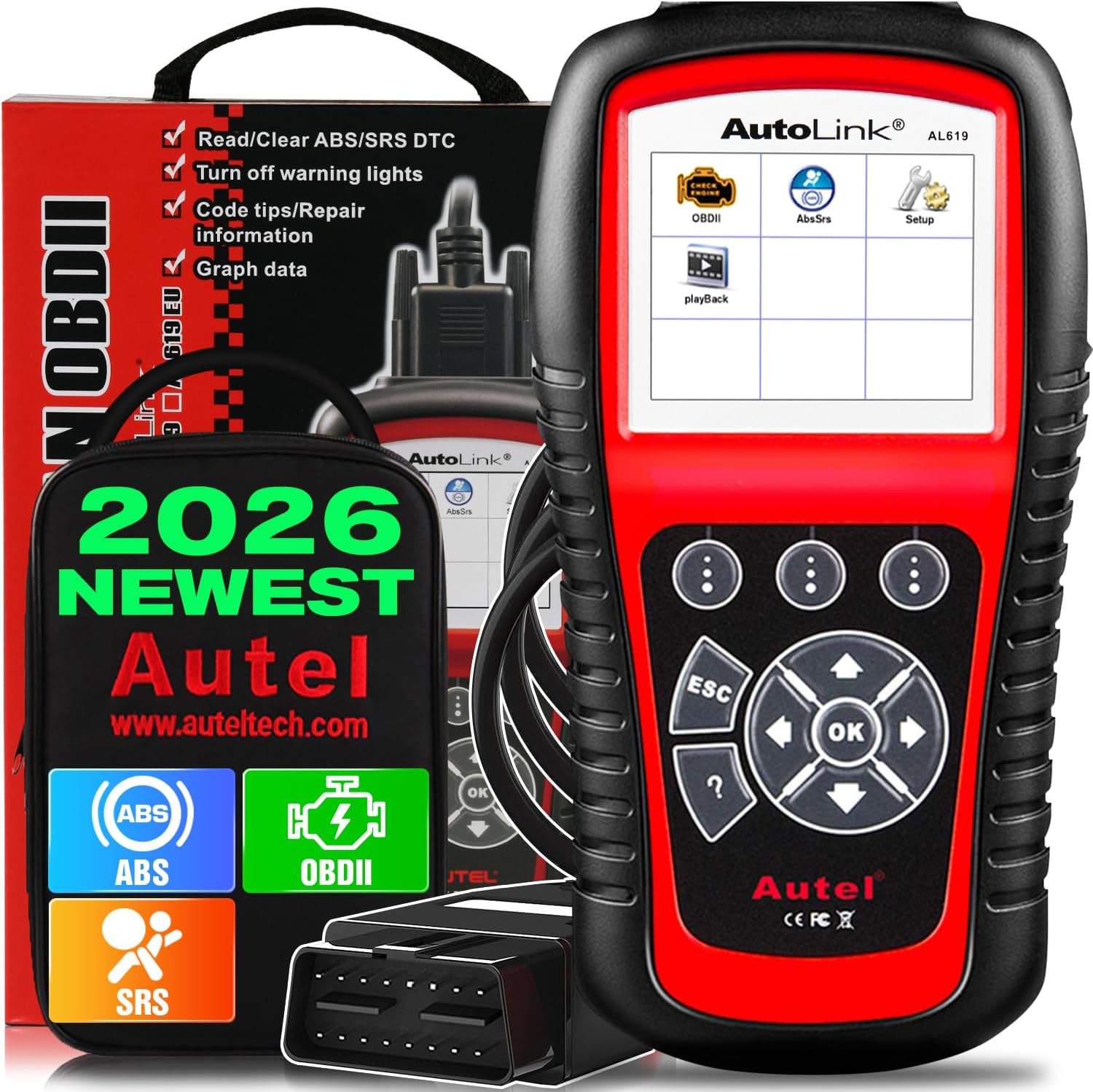 Autolink Al619 Abs Srs + Can Obd2 Diagnosegerät, Kfz-code-lesegerät, Gleiche Funktionen Wie Ml619