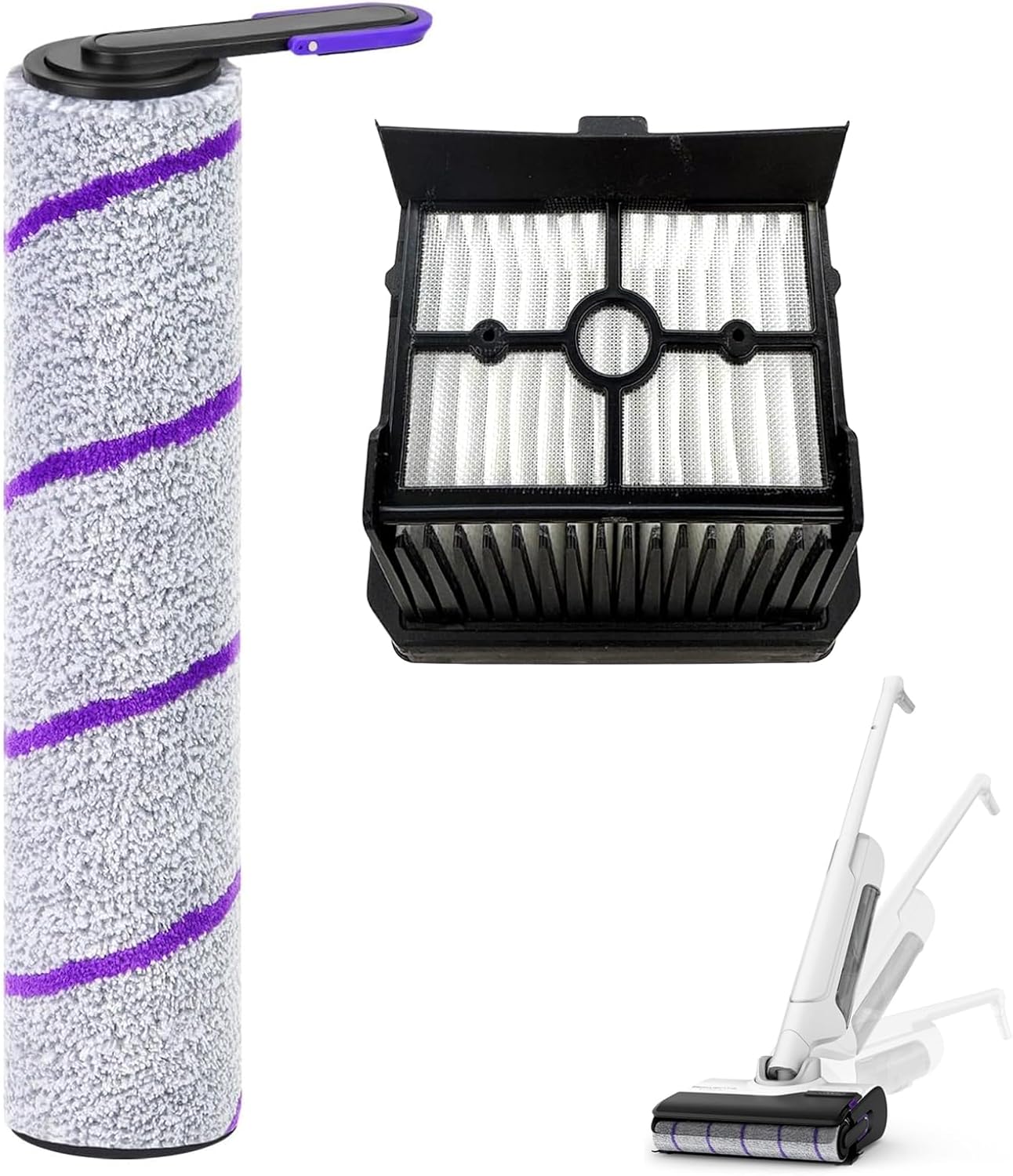 Ersatzbürstenrolle Für Rowenta X-clean 10 Und Narwal S20 Pro, 1 Mikrofaserbürstenrolle Und 1 Hepa-filter, Ersatzteile, Zubehör Für Nass- Und Trockensauger
