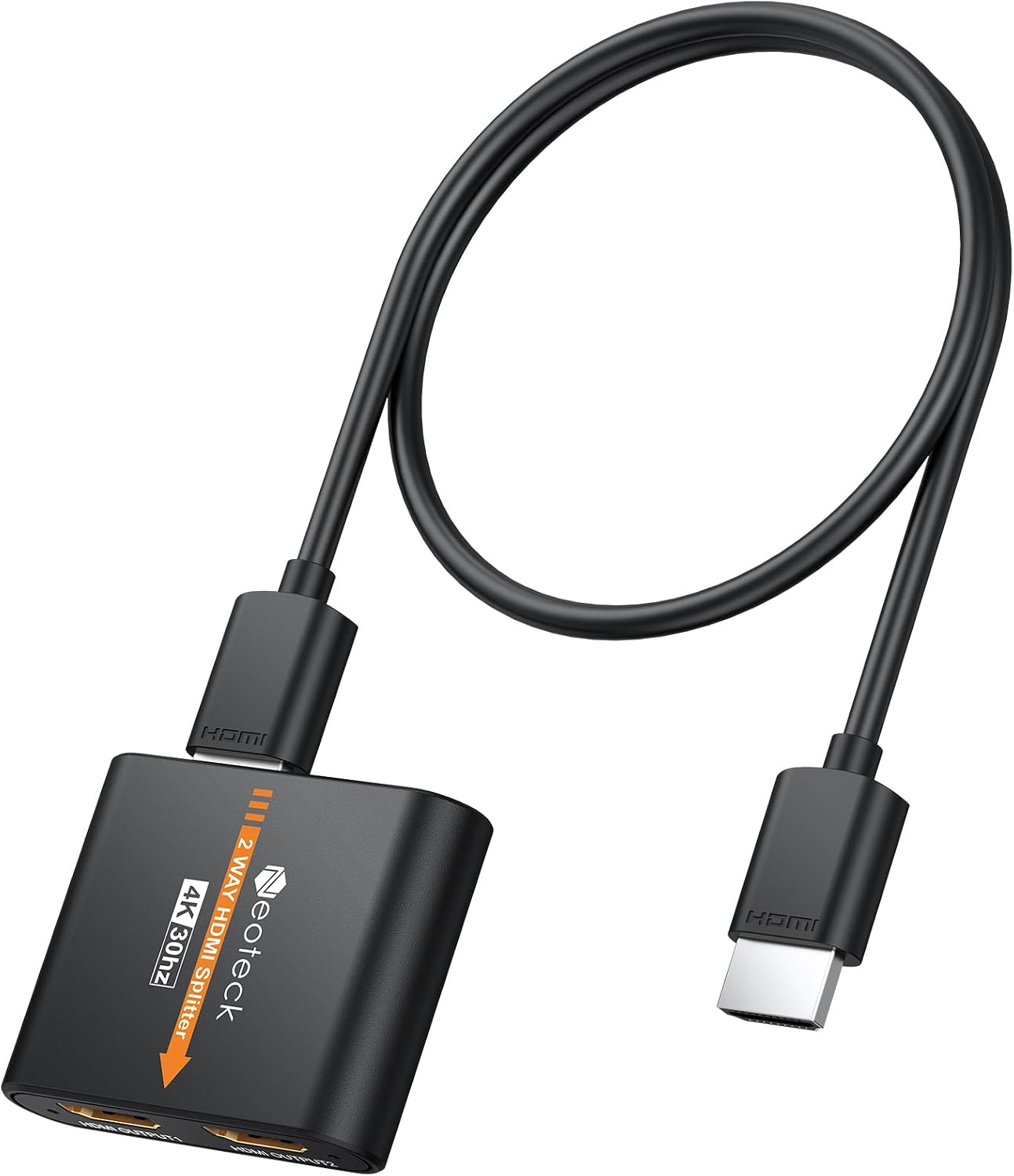Hdmi-splitter, 1 Eingang, 2 Ausgänge, 4k X 2k (30 Hz) Und 3d, 1x2 Hdmi-splitter Für Zwei Bildschirme, 0,5 M Hdmi-kabel Im Lieferumfang Enthalten, Ideal Für Heimkino Und Videospiele
