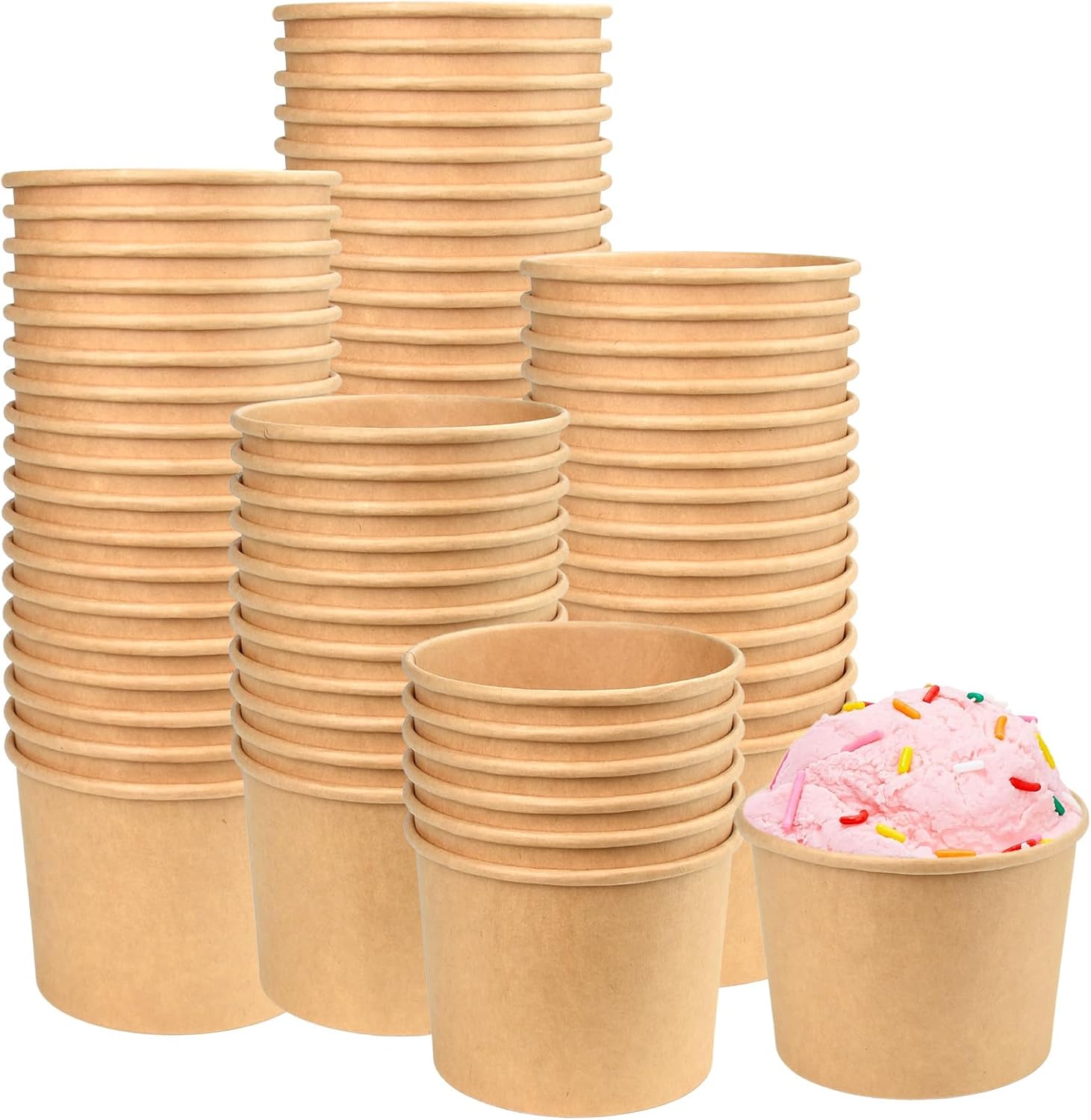 50 Stück Einweg-eisbecher Aus Papier Für Desserts, Eiscreme Und Joghurt