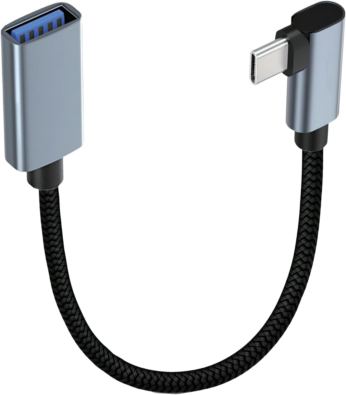 Usb-c Auf Usb-a 3.0 Otg-adapter, 90-grad-winkelkabel Typ C Stecker Auf Typ A Buchse, Schnelle Datenübertragung, Kompatibel Mit Smartphones Und Laptops