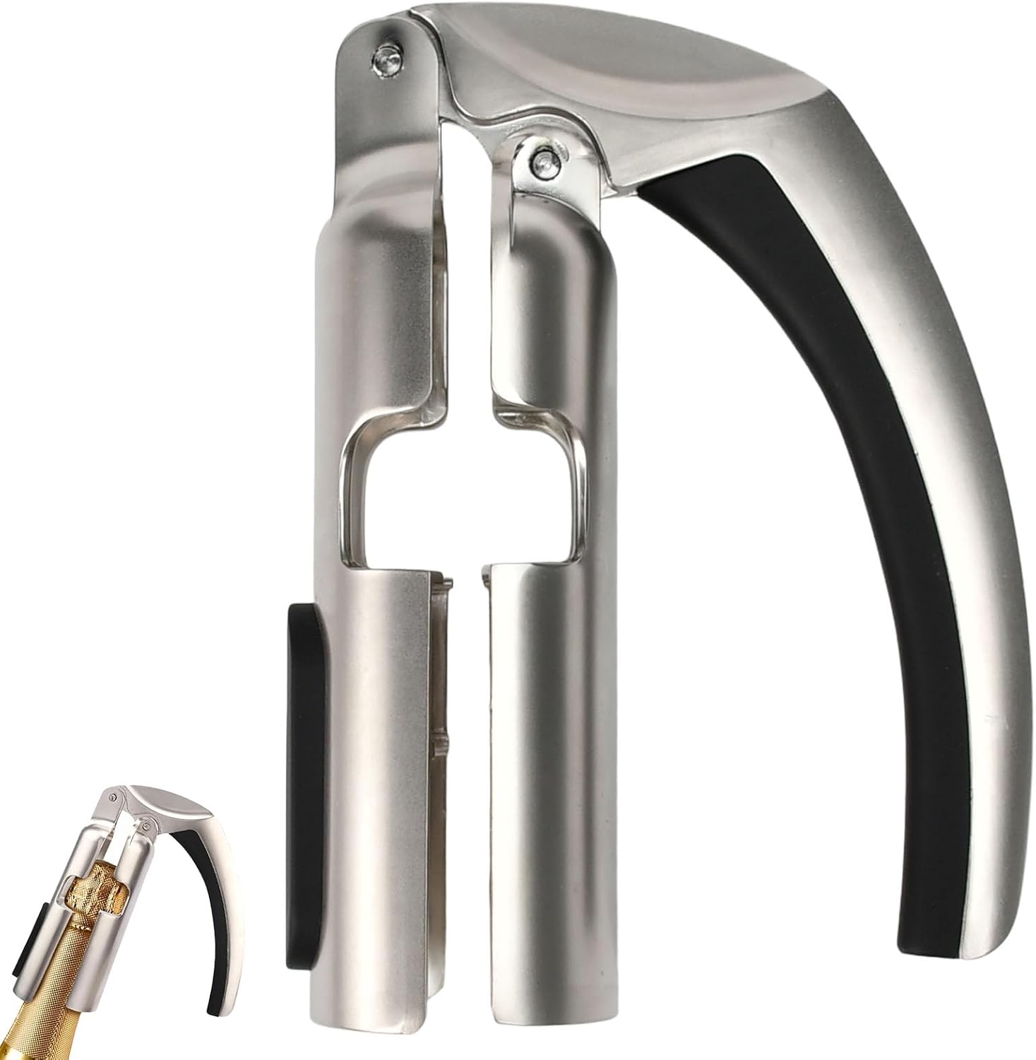 Multifunktionaler Flaschenöffner Aus Silberfarbenem Zink, Mechanischer Korkenzieher, Geeignet Für Menschen Mit Arthritis Und Eingeschränkter Kraft, Flaschenöffner Für Champagner, Wein Und Bier, Zugmec