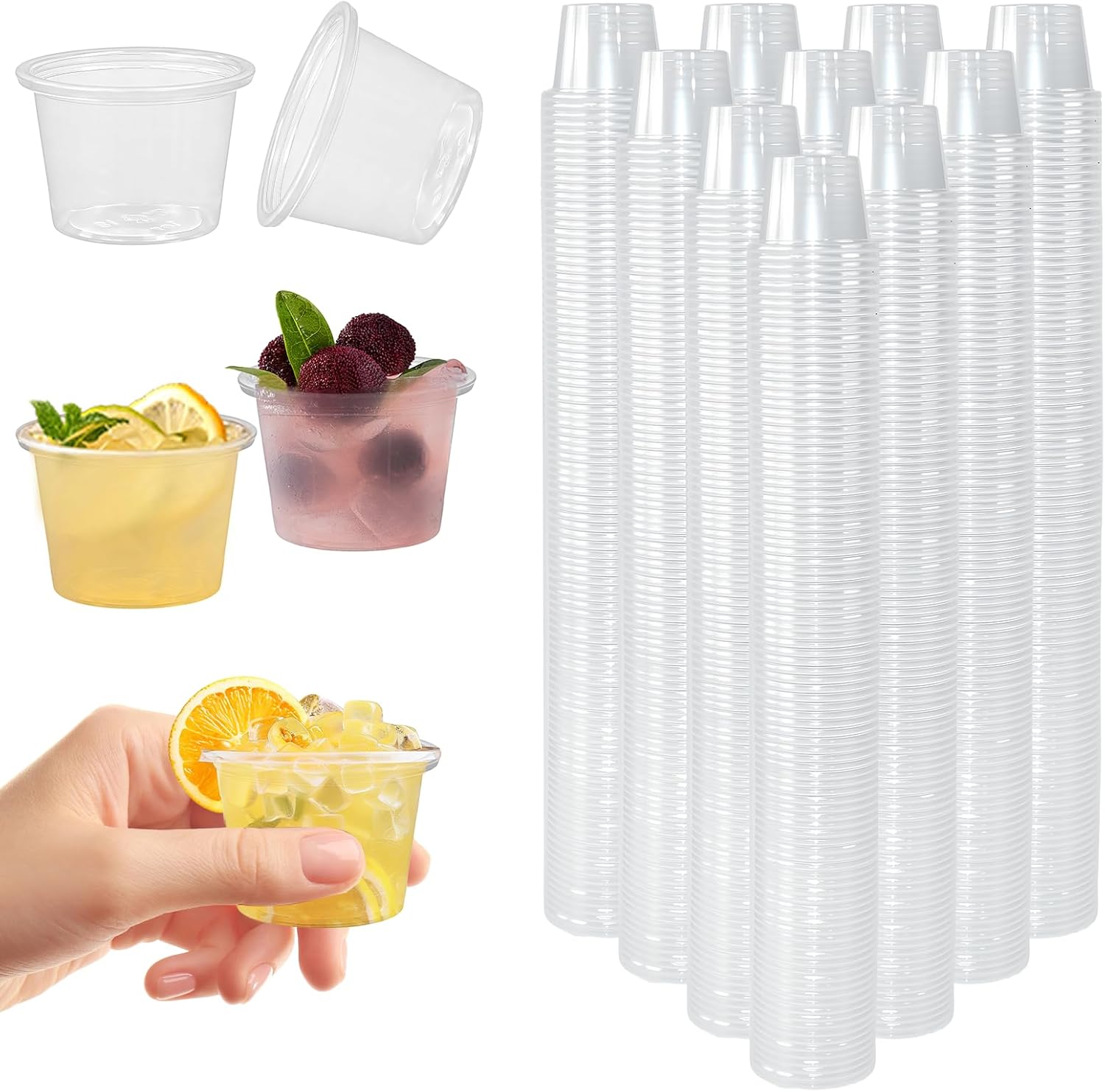 400 Schnapsgläser 25 Ml, Kurze, Klare Schnapsgläser, Mini-verkostungsgläser Für Partys, Jello Shots