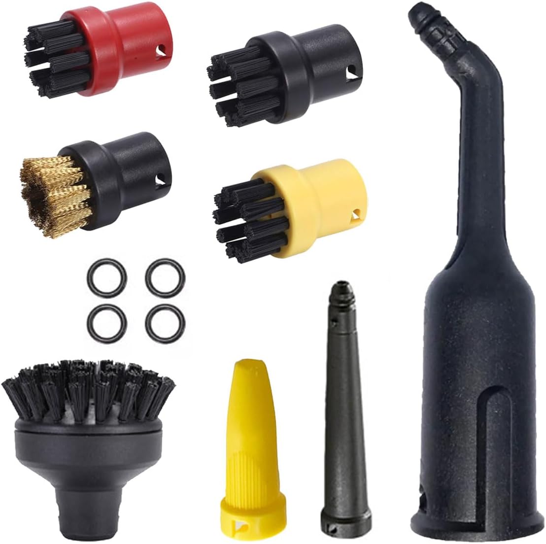 12-teiliges Dampfreiniger-zubehörset Für Kärcher, Zubehör Für Sc3 Dampfreiniger, Mit Düsen, Rundbürsten, Dichtungsringen, Für Kärcher Sc1, Sc2, Sc3, Sc4, Sc5, Sc7, Ctk10