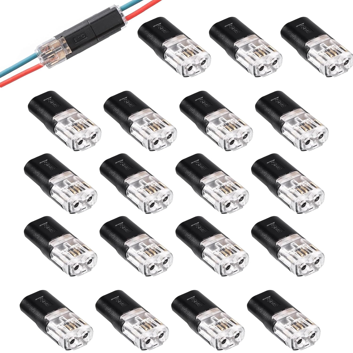 20 Stück Wasserdichte 2-polige Elektrische Steckverbinder, D2-schnellverbinder Mit Verriegelungsschlaufe, 2-polige Elektrische Kabelverbinder, Für 18-22 Awg Kabel, Leds, Belichtungen