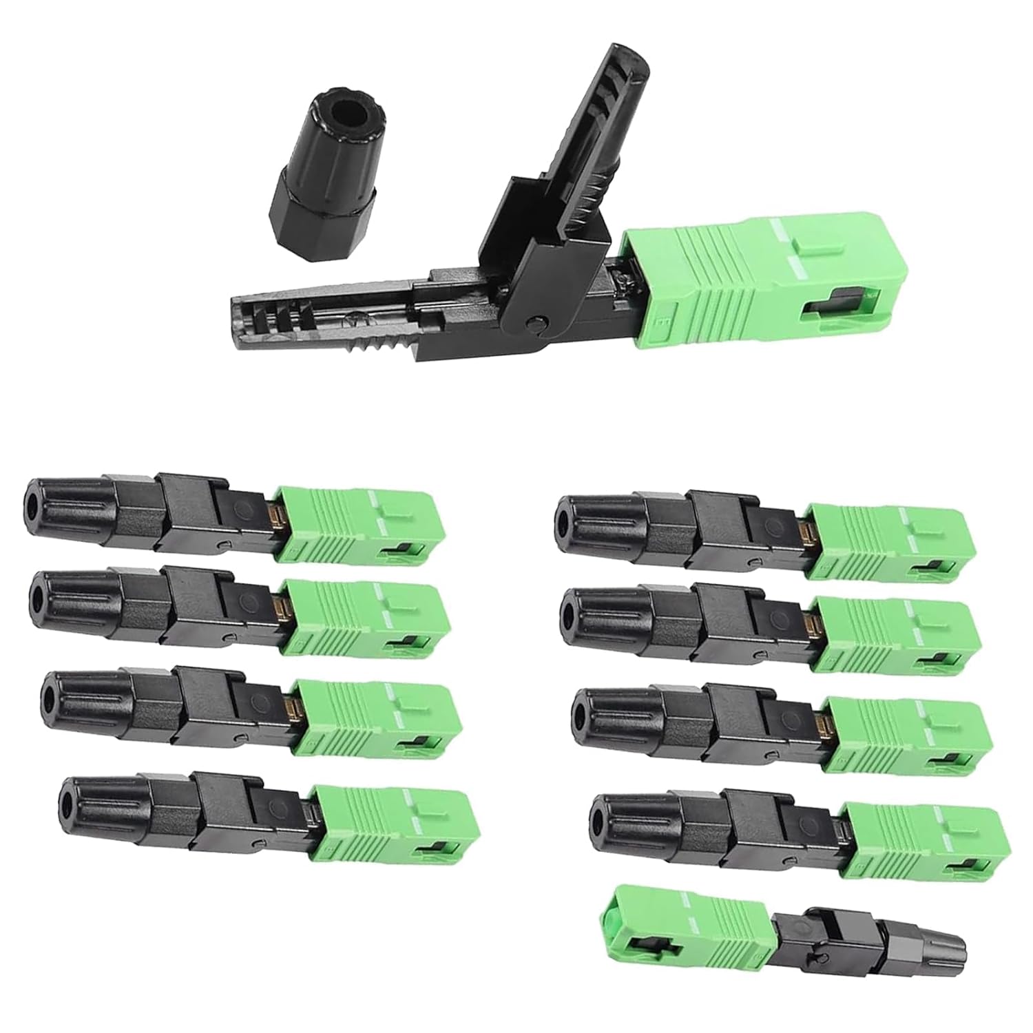 10 Stück Kalt-lwl-schnellverbinder, Sc/apc-lwl-steckverbinder, Für Glasfaser-kommunikationssysteme