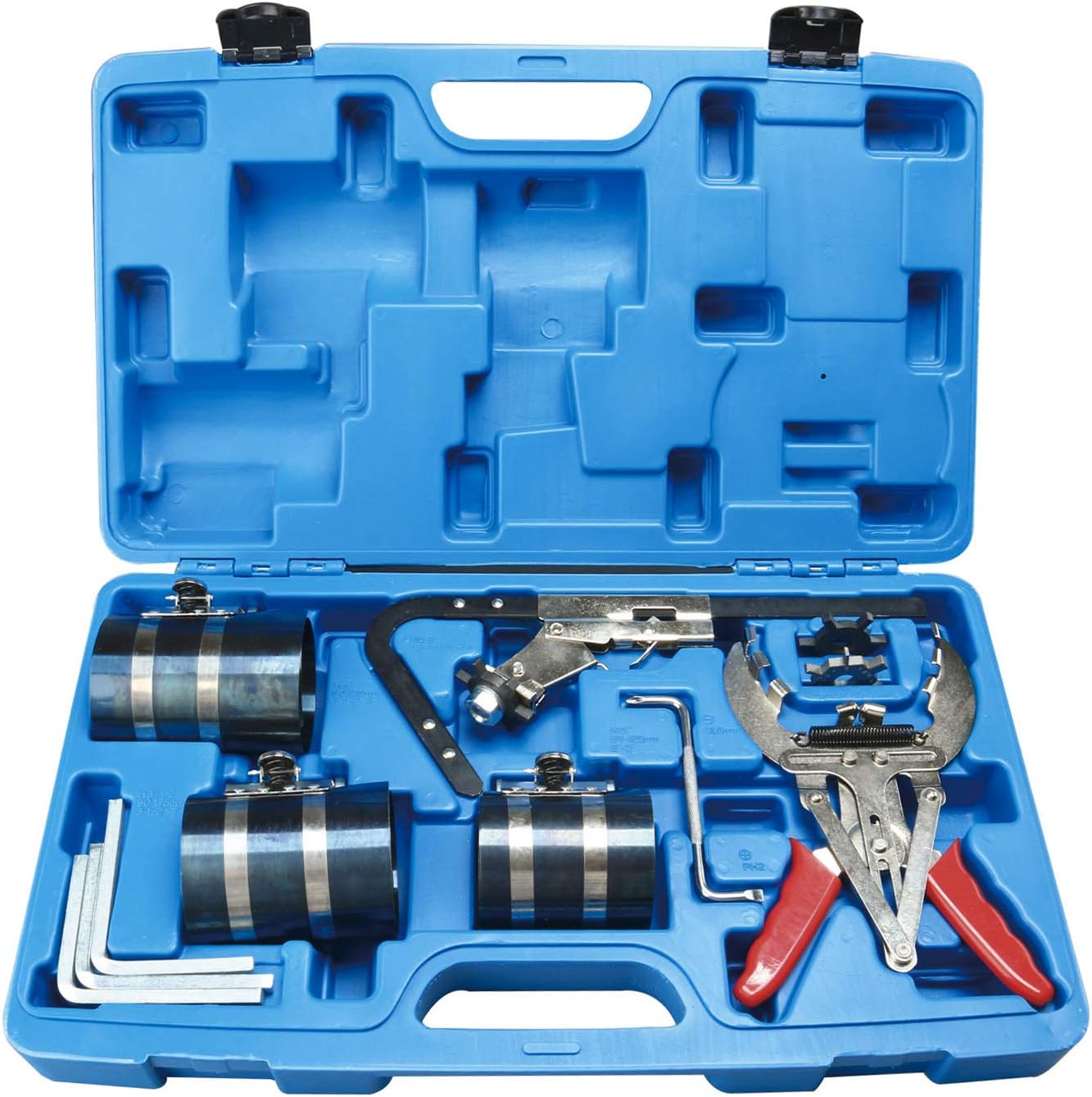 12-teiliges Set Kolbenringe Und Kolbenklemmbänder, Ø 53–175 Mm, Kompressor, Ringklemme, Reinigung Für Motorrad, Auto, Traktor, Motorreparatur