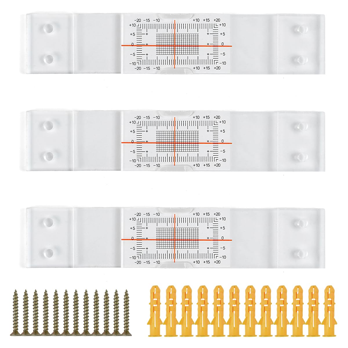3-teiliges Set Zur Überwachung Von Wandrissen Aus Transparentem Acrylglas Mit Schrauben Und Dübeln, Messlineal Zur Überwachung Des Rissfortschritts Und Füllstandsanzeige