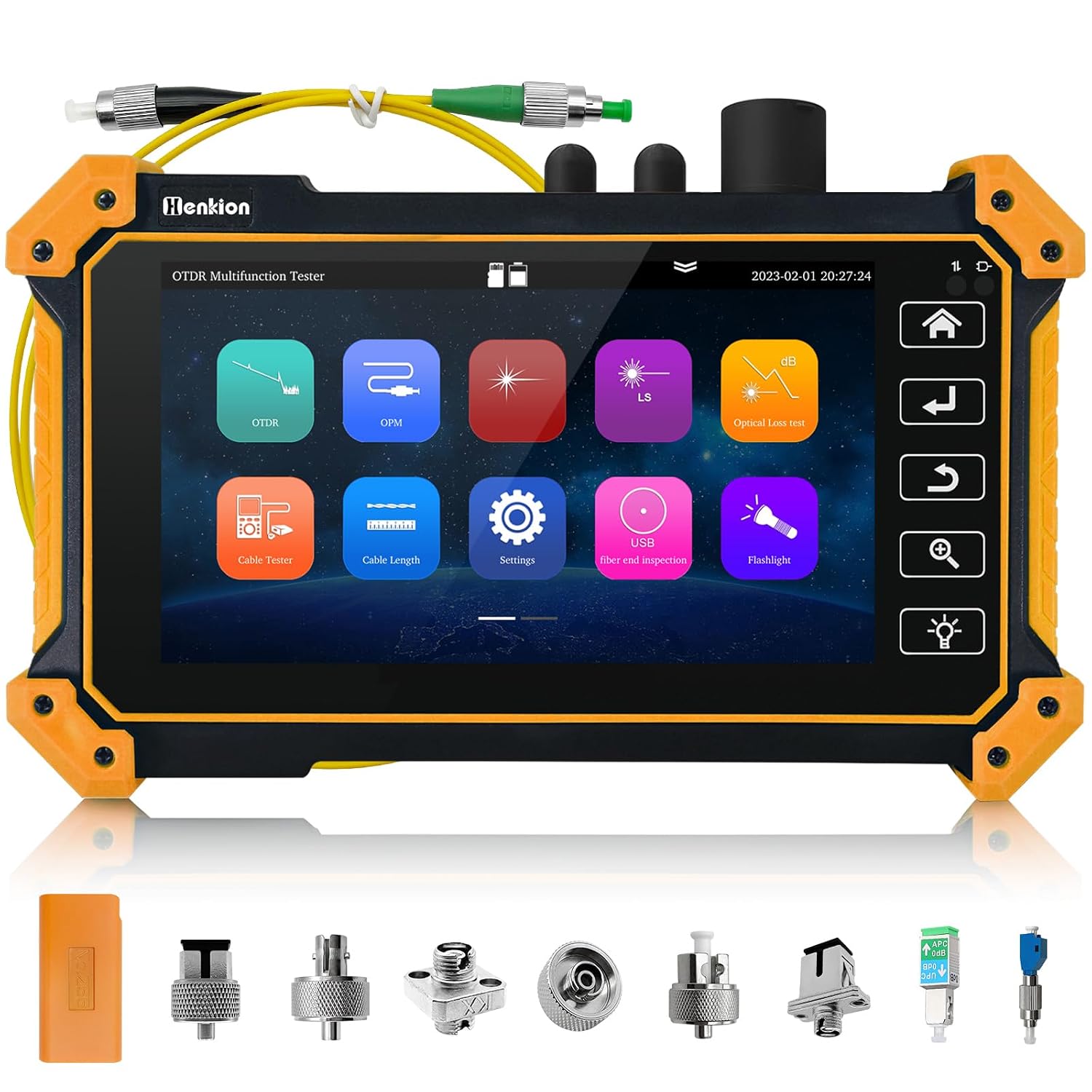 Otdr-glasfaser-tester 1310/1550 Nm 26/24 Db, 5,5-zoll-ips-touchscreen, Otdr-tester Mit Integriertem Opm, Ls, Ols, Ereigniskarte, Kabeltester Und 8 Glasfaser-adaptern