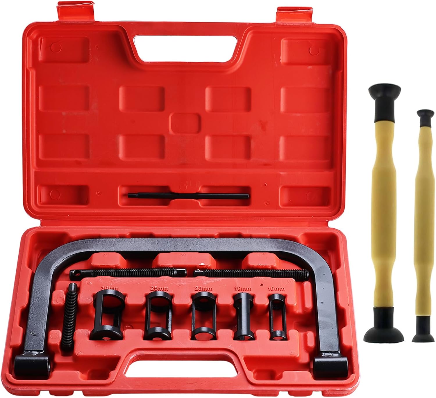 Ventilstößel-set, 12-teiliger Ventilfederkompressor Mit Robuster C-zange Und Ventileinschleifwerkzeug, 16-30 Mm Ventilfederkompressor-ventilauszieher Für Autos, Motorräder Und Motorräder