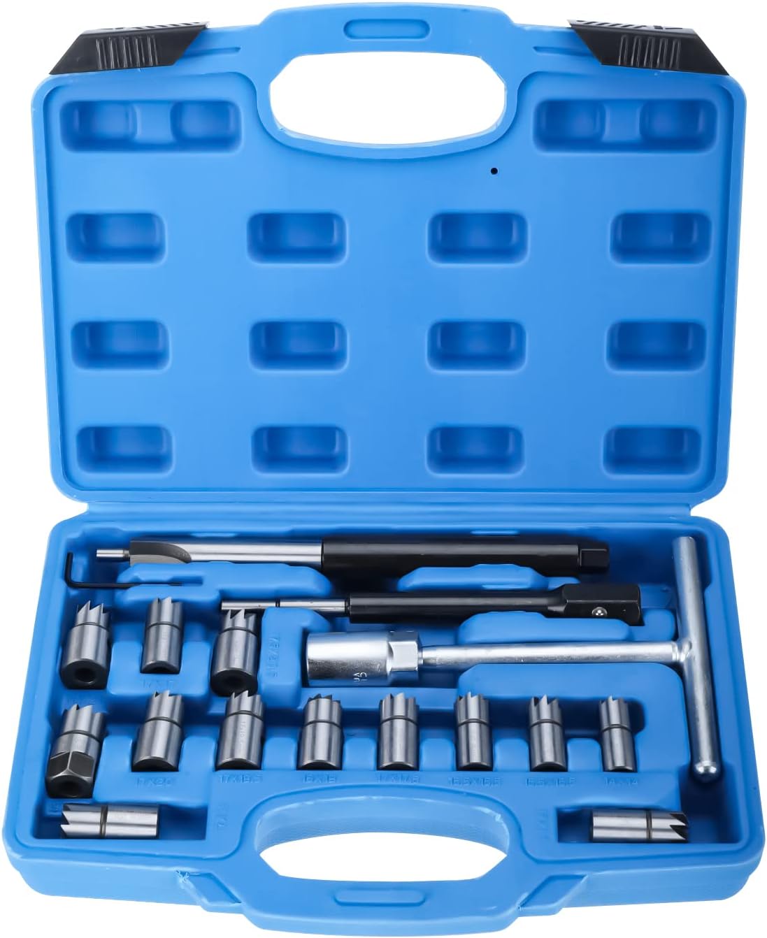 17-teiliges Einspritzdüsen-frässet, Diesel-einspritzdüsen-sitzfrässet, 17-mm- Und 19-mm-einspritzdüsen-reibahle Mit Koffer