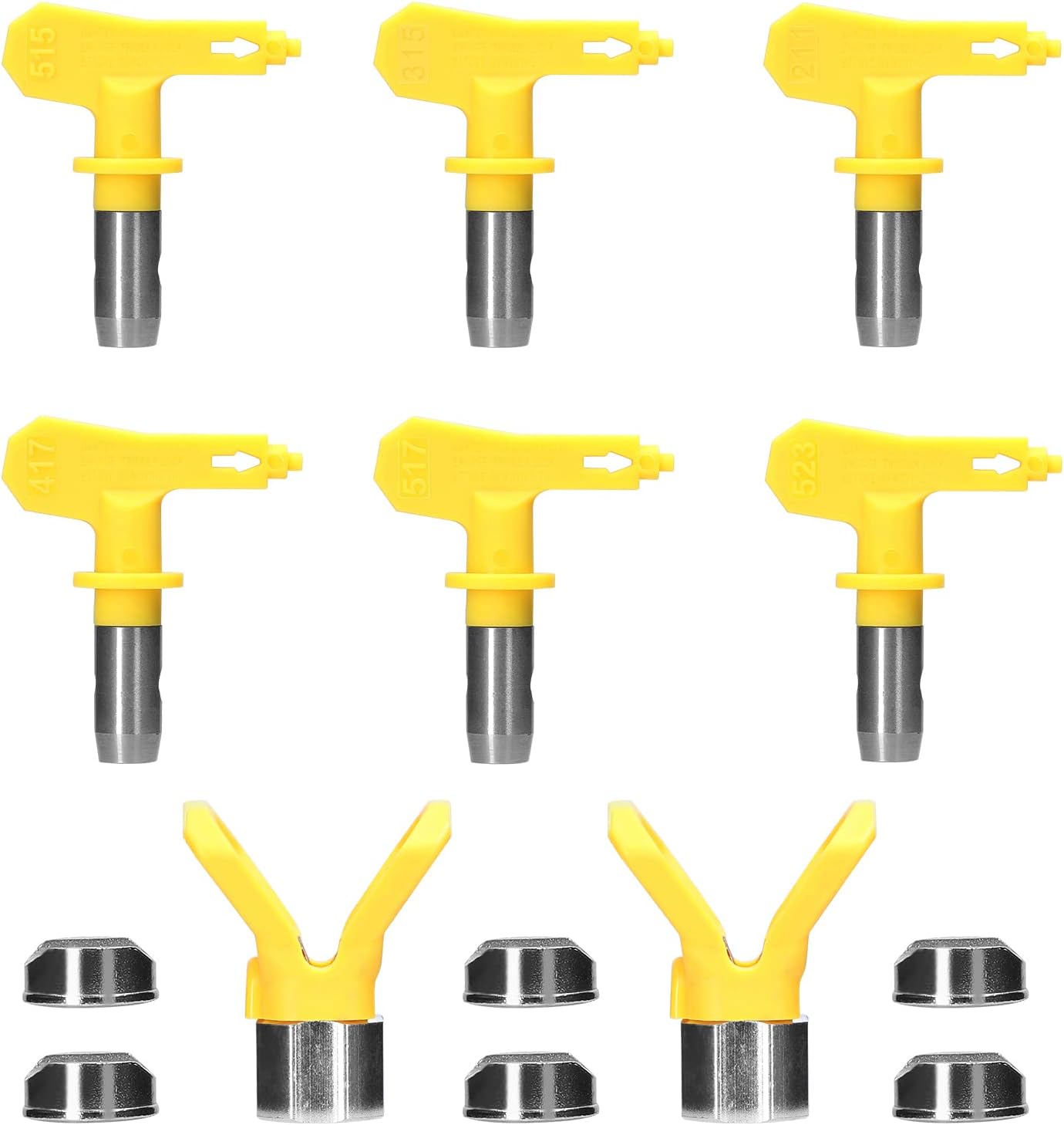 6-teiliges Airless-sprühdüsenset, Airless-farbdüsenset Mit Versiegelter Düse (typ 211, 315, 417, 515, 517, 523)