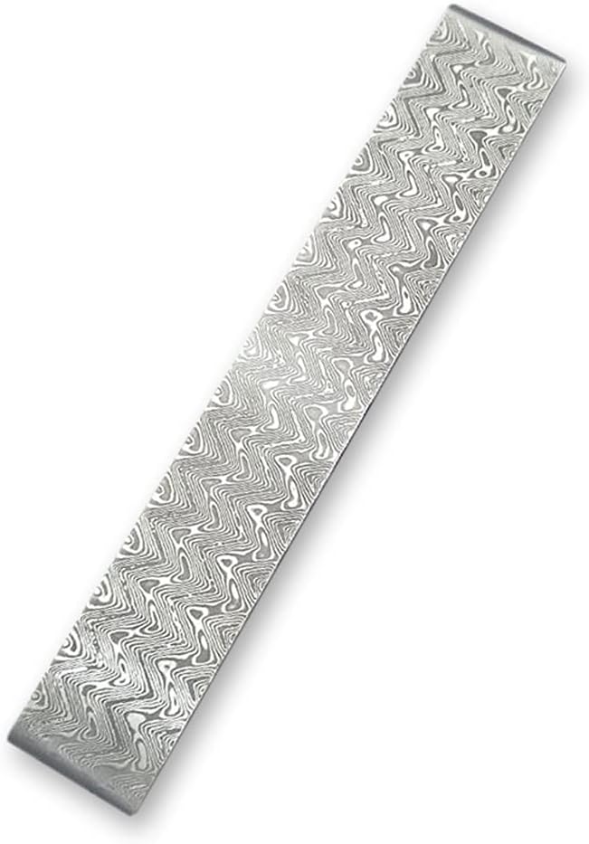 Damaszener Edelstahl, Gehärteter Und Geglätteter Rohling Aus Stahl, Rohling Zum Schneiden Und Schmieden Von Individuellen Diy-messern (220x30x3mm)