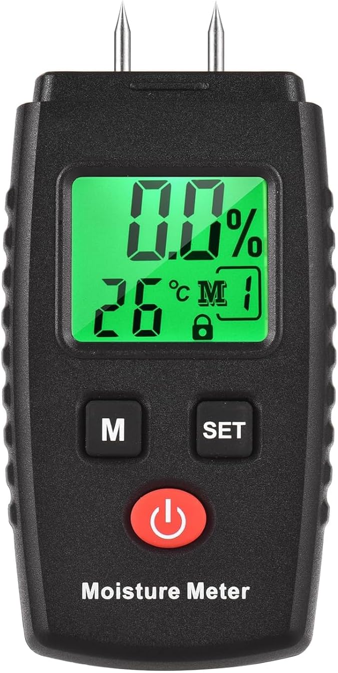 Digitales Holzfeuchtemessgerät, Holzhygrometer, 2-poliger Holzfeuchtedetektor Für Holz, Wände Und Böden