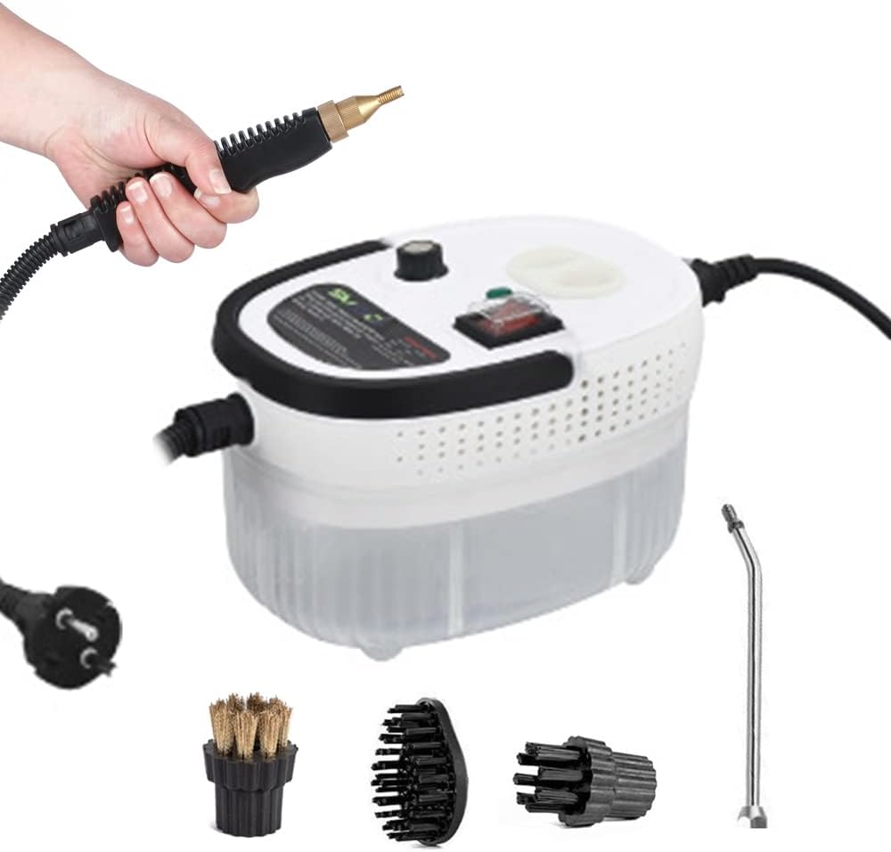 2500-w-dampfreiniger, Handdampfreiniger, 1200-ml-wassertank Mit Großem Fassungsvermögen, Mit 3 Verstellbaren Bürstenköpfen (6 Stufen) Für Fliesen, Autos, Küche Und Bad