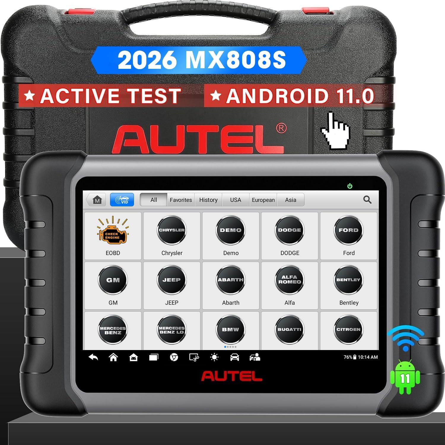 Maxicheck Mx808s Fahrzeugdiagnosegerät: Ab 2026 (nach Mk808s Und Mk808bt Pro), Bidirektionaler Scanner (wie Mk900, Mx900 Und Mk900bt), Über 3.000 Aktive Tests, Über 28 Resets, Alle Systeme, Os11