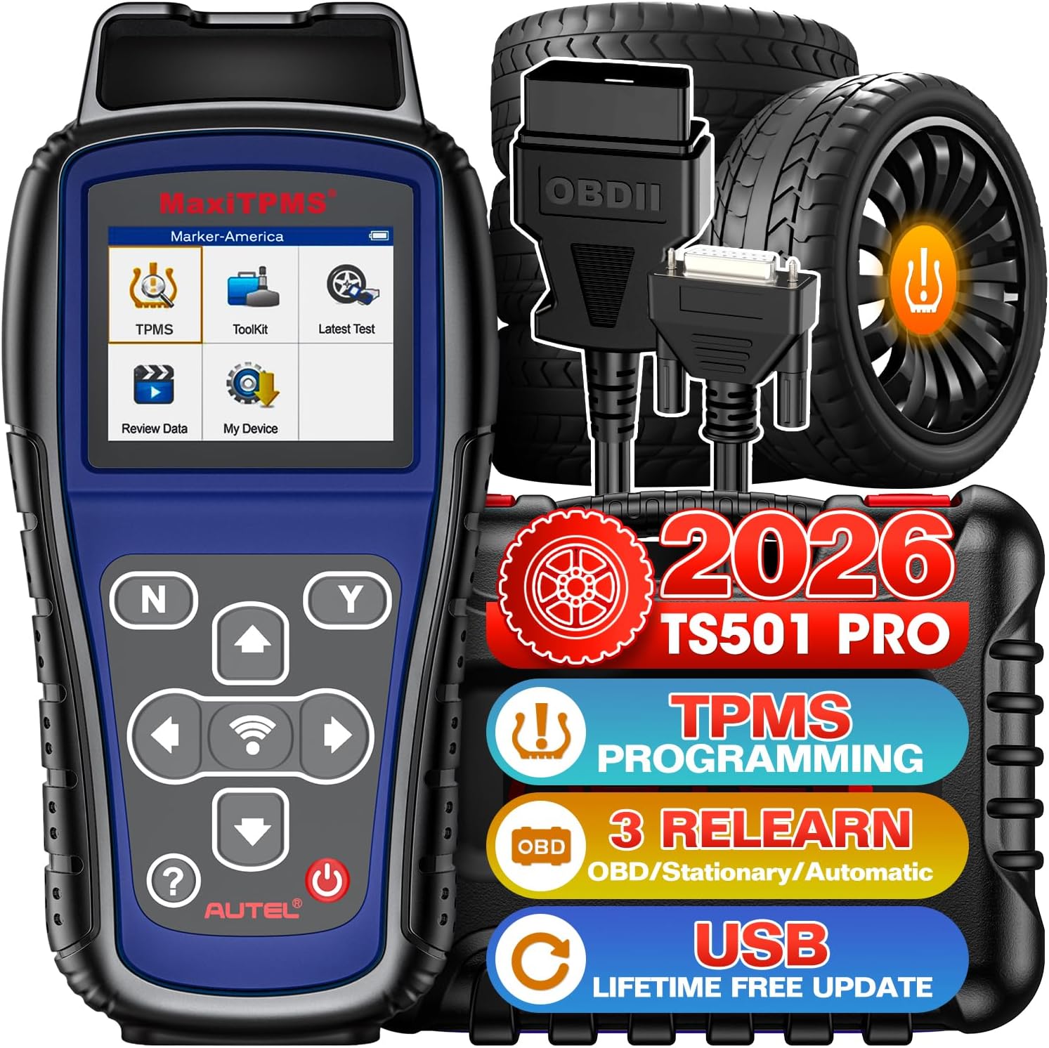 Maxitpms Ts501 Pro: Verbesserte Version 2026 Des Ts501, Ts408s Und Ts401, Identisch Mit Dem Tpms-anlernwerkzeug Ts508wf Und Ts508, Programmiert Mx-sensoren, Aktiviert/lernt 99 % Der Sensoren An