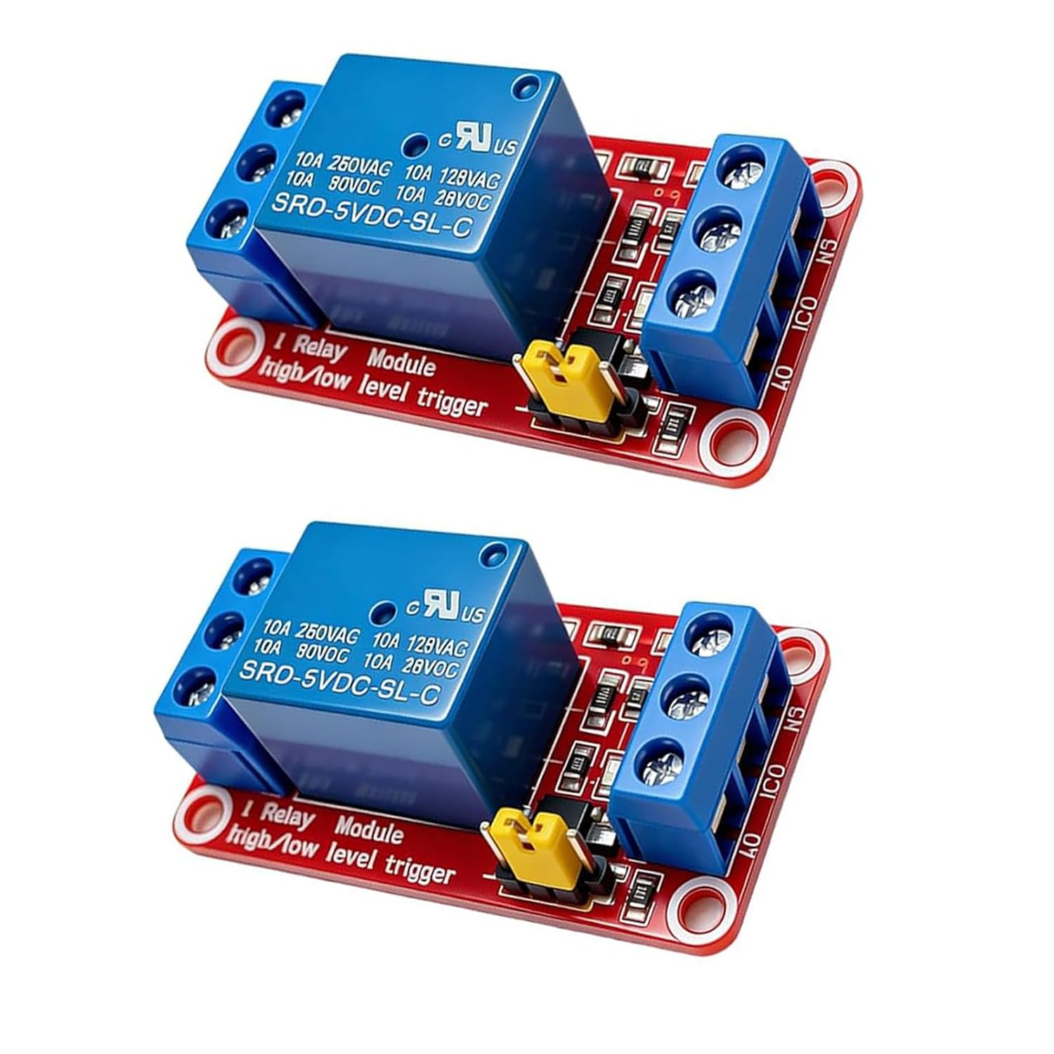2-teiliges 5v 1-kanal-relaismodul, Relais Mit Isoliertem Optokoppler, High/low-pegel-triggerung, 10a 250v Ac / 10a 30v Dc Kapazität Für Arduino, Automatisierung, Hausautomation Und Elektronikprojekte