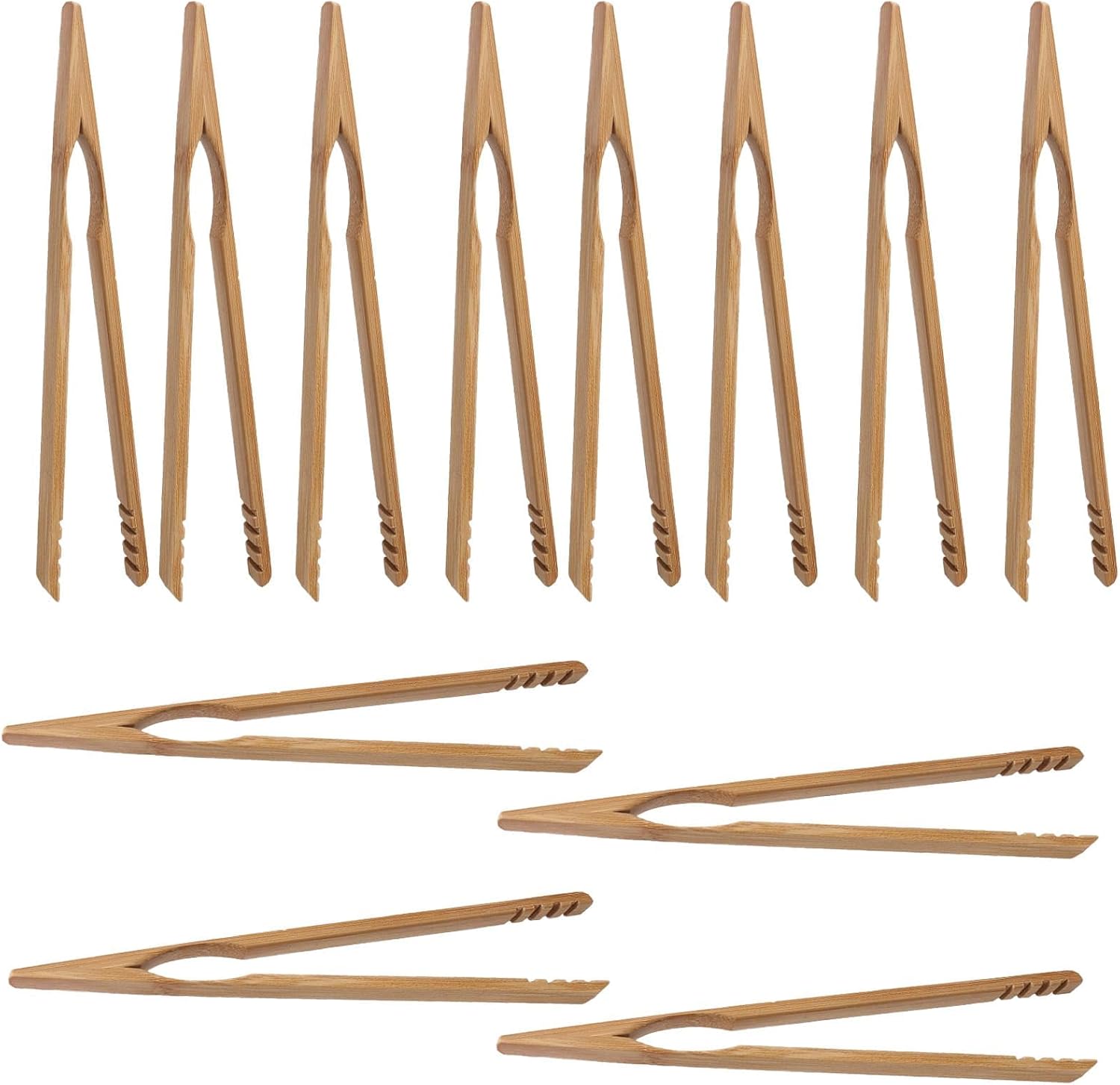 12 Toasterzangen, Bambuszangen 17,8 Cm, Holz-toasterzangen, Kochzangen, Ideal Für Toaster, Brot, Obst Und Essiggurken