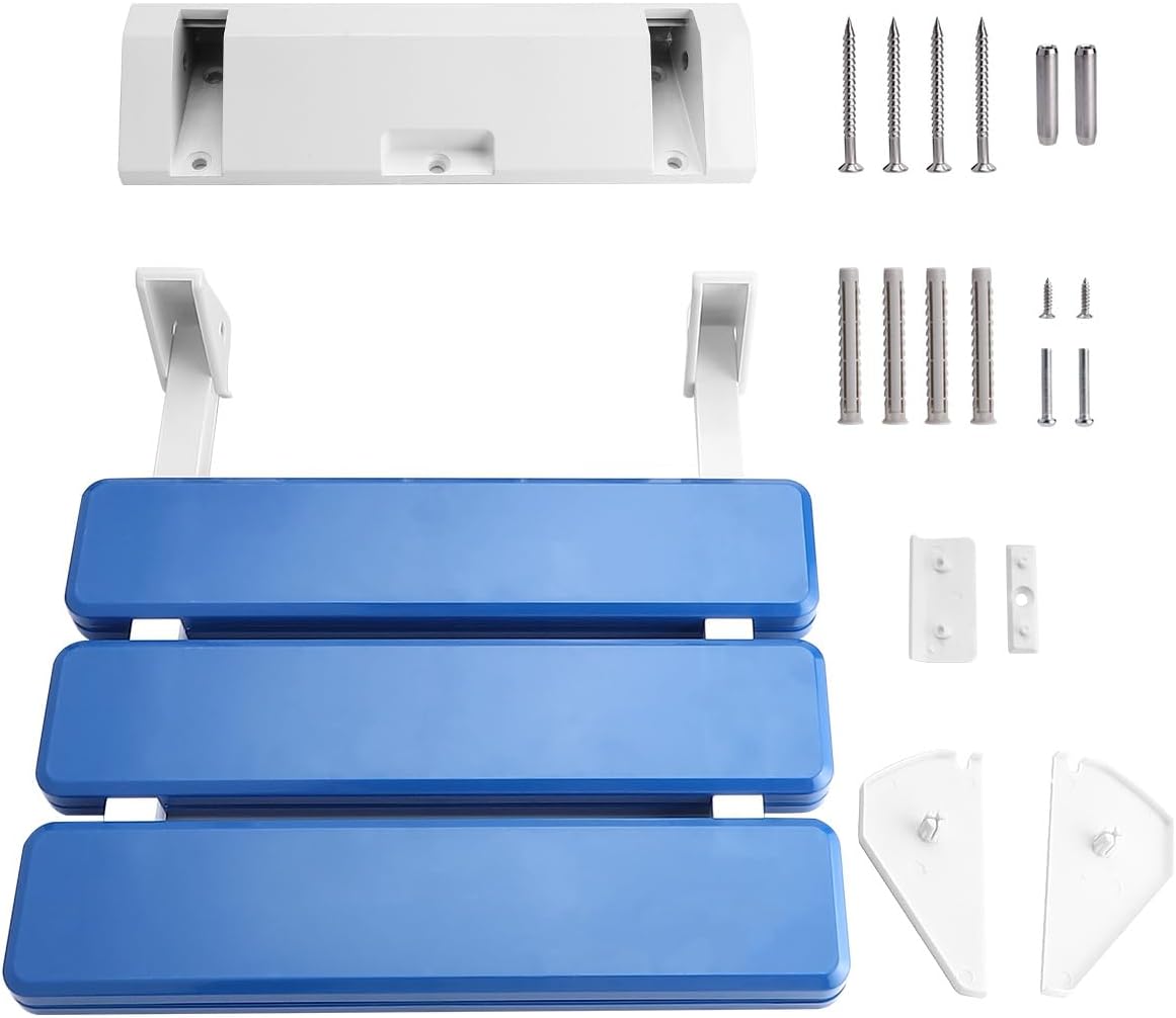 Klappbarer Duschsitz – Wandmontage – Maximale Belastung: 130 Kg – Blau