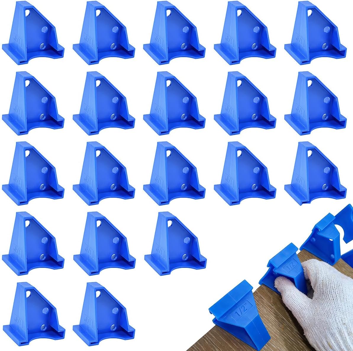 20 Abstandshalter Mit 6,35 Mm Und 12,7 Mm Spalt, Blaue Laminatboden-abstandshalter, Speziell Für Die Verlegung Von Laminatböden.