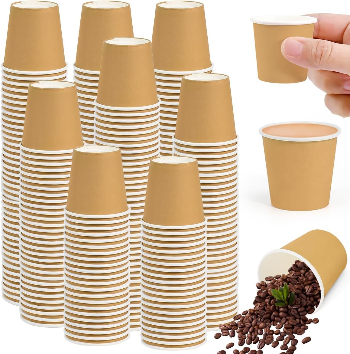 Packung Mit 400 Braunen Kraftpapier-probierbechern, 30 Ml, Umweltfreundliche Zellstoffbecher Für Partys, Hochzeiten Und Veranstaltungen