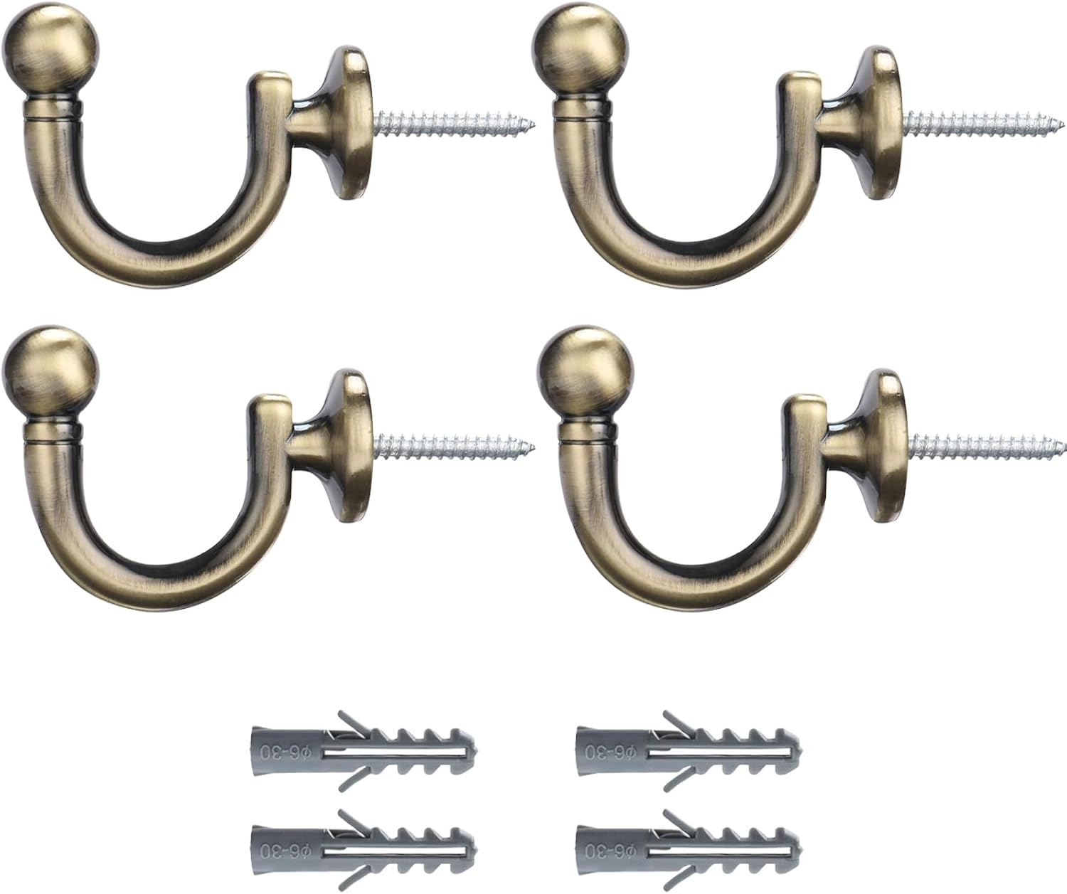 Stück Runde Raffhalter, 35 Mm Metall-raffhalter, Vintage-wandhaken Für Gardinen, Kleidung, Taschen (bronze) (4)