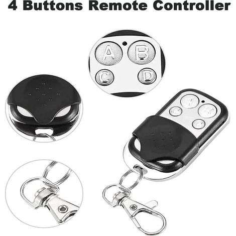 Télécommande Universelle Portail - 433,92 Mhz - 4 Boutons - Pour Portail Automatique Garage Entrée - Lot De 3