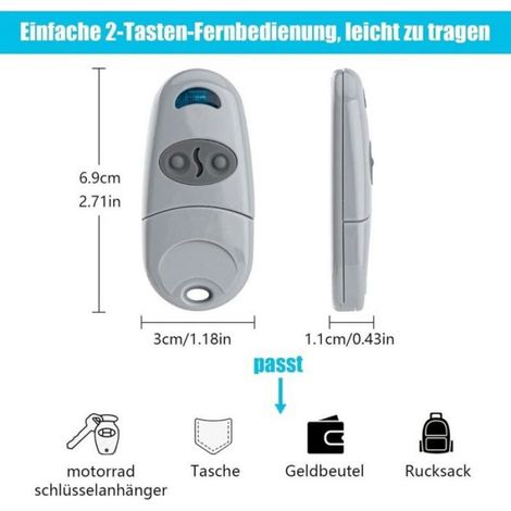 Télécommande Porte Garage - 433,92 Mhz - Compatible Came Top 432na 432sa 432m 432ee 433 - Cr2016 - 1 Pièce