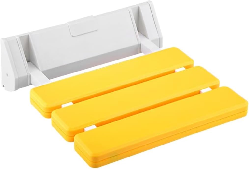 Klappbarer Duschsitz – Wandmontage – Maximale Belastung: 130 Kg – Zusammenklappbar – Gelb