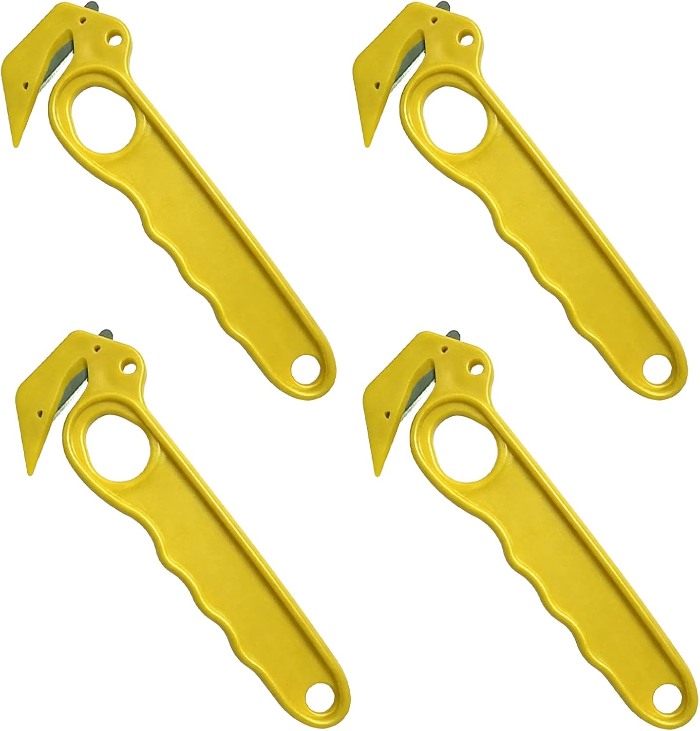 4-teiliges Hakenmesser-set, Gelbes Sicherheitsmesser, Professioneller Mini-cutter, Hakenschneider, Kartonöffner, Folienverpackungsmesser, Schneidewerkzeug Für Lager Und Expressversand