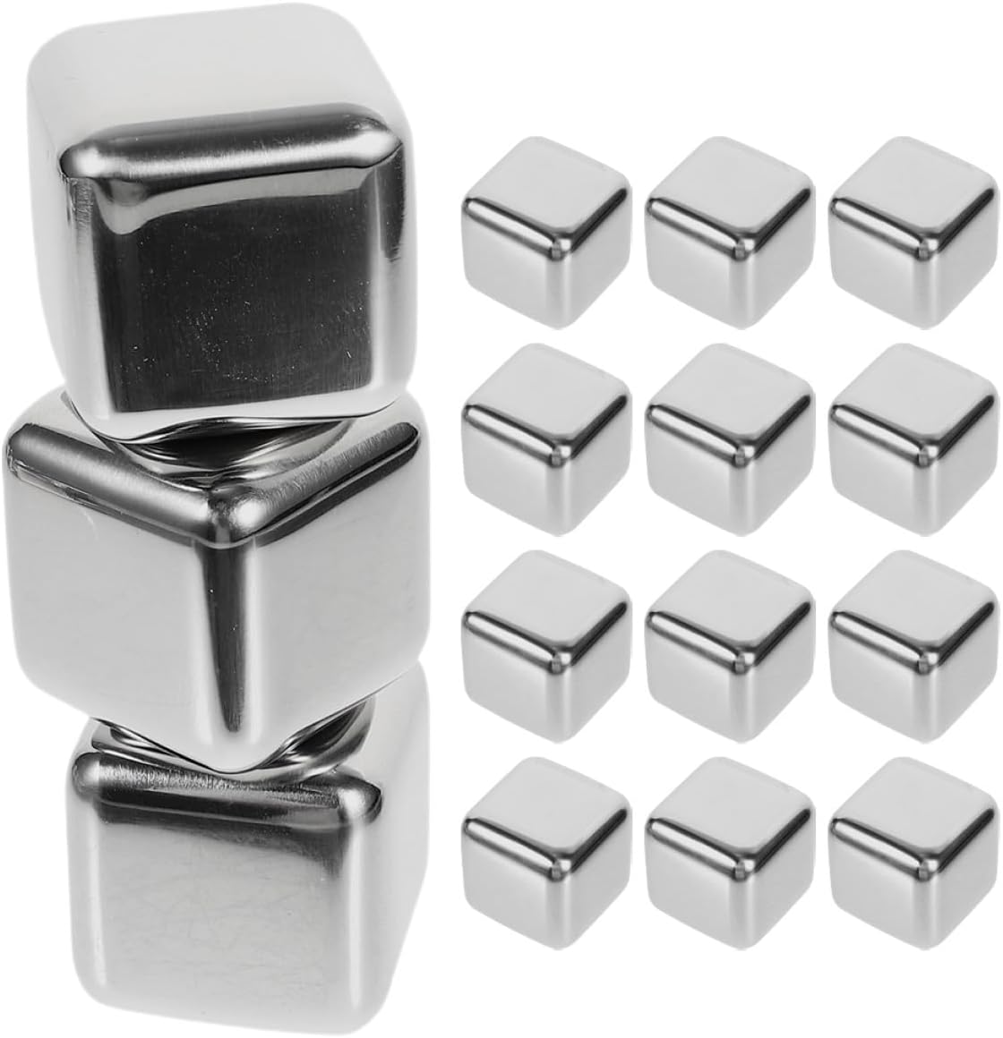 Silberne Edelstahl-eiswürfel, Schnellgefrieren Für Whisky, 15 Stück, Wiederverwendbare Eissteine, Perfekt Für Strand Und Partys