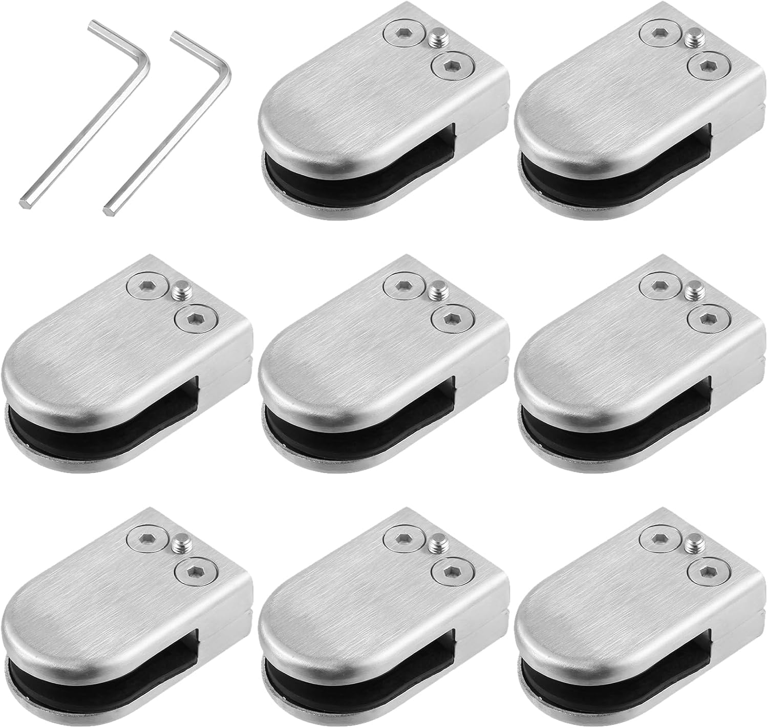 Stück Edelstahl-glasklemmen 10-11 Mm Für Geländer, Treppen, Balustraden, Gebürstete, Rostfreie Halterungen, Schnelle Montage Mit Mitgelieferten Schraubenschlüsseln