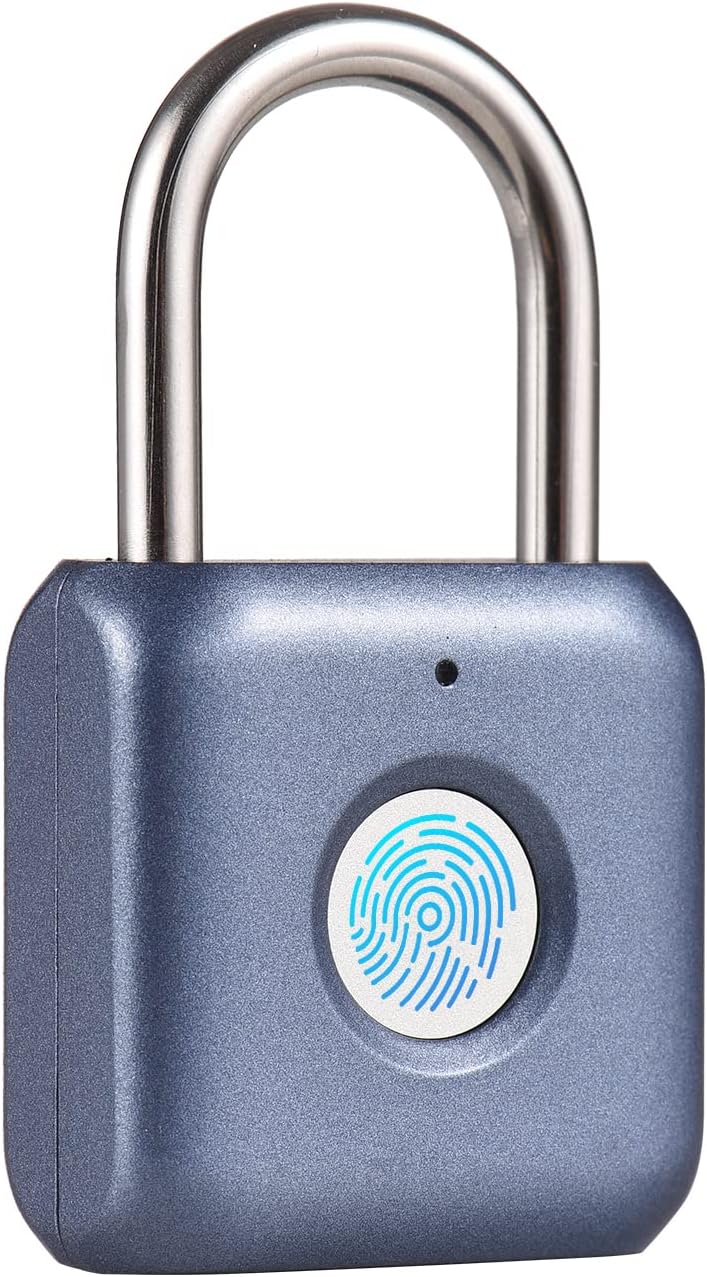 Usb-wiederaufladbares, Tragbares Digitales Schloss, 20-sekunden-verriegelung, Ipx2 Wasserdicht, Diebstahlsicher, Spritzwassergeschützt, Für Fahrradträger Und Rucksäcke, Blau/grau