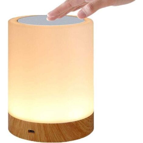 Lampe Tactile Led Für Schlafzimmer, Wohnzimmer, Büro – Lampe De Chevet Avec Capteur Rvb Changeant De Couleur – Port De Charge Usb-chrom