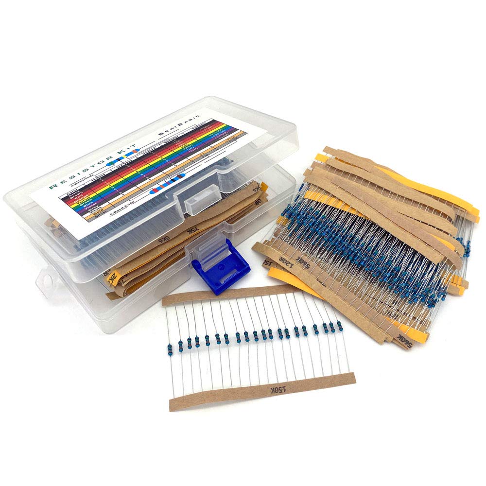 1280-teiliges Widerstandsset, 64 Werte, 1 Ohm Bis 10 Mω, 1/4 W Sortiment An Metallfilmwiderständen Mit Aufbewahrungsbox Für Diy-projekte