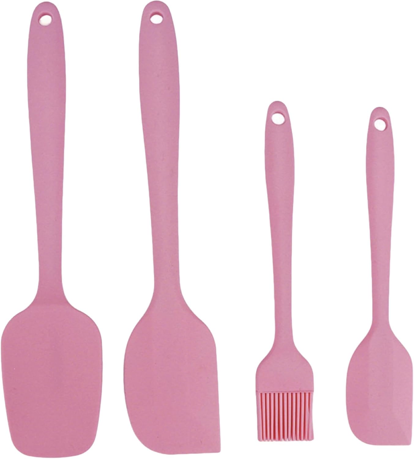 Silikonspatel-set, 4er-pack, Hitzebeständige Küchen- Und Gebäckspatel, Zum Backen, Mischen, Rühren Und Abschaben, Rosa