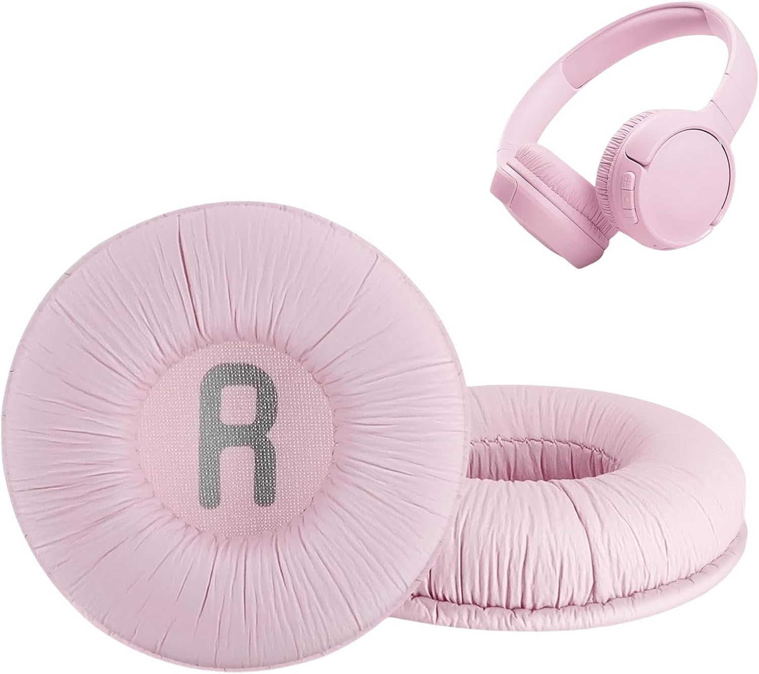 Paar Kopfhörerpolster Für Jbl Tune600 T500bt T450 T450bt Jr300bt T510bt T520bt Jr310bt, Mit Memory-schaum, Ergonomischem Design (gefaltetes Proteinleder - Rosa)