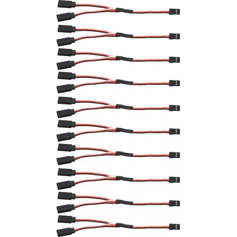 Ensemble De 10 Câbles D'Extension Servo, Connecteur Femelle À Mâle 3 Broches, Télécommande De Type Y, 150 Mm (5,91 Pouces).