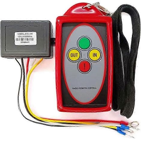 Kit De Télécommande Sans Fil 12 V Cc 433 Mhz Pour Treuil, Vtt, Suv Et Voiture (rouge)