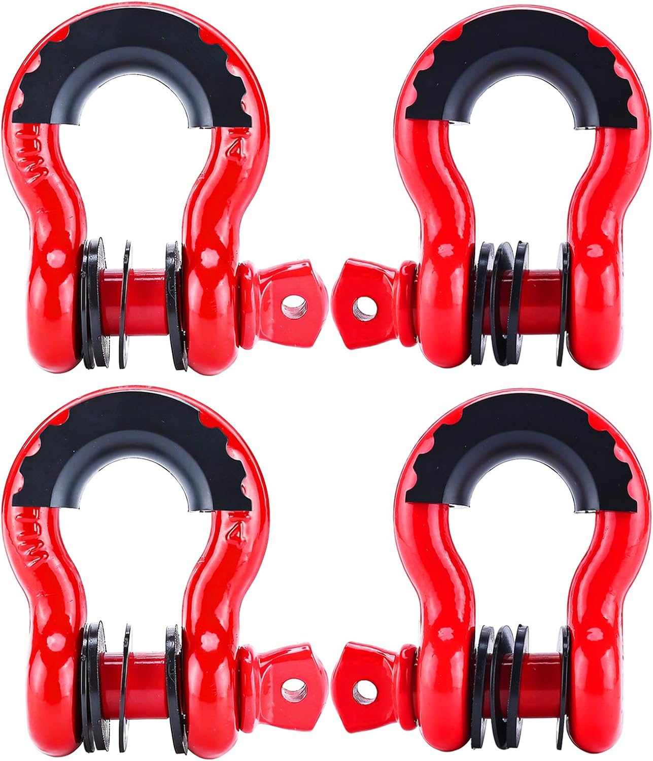 Stück 4x4-schäkel, 4,75-tonnen-hebeschäkel, 3/4" 4x4-abschleppschäkel, Verzinkte Stahl-anhängerkupplungsschäkel Für Jeep, Pkw Und Lkw (rot)