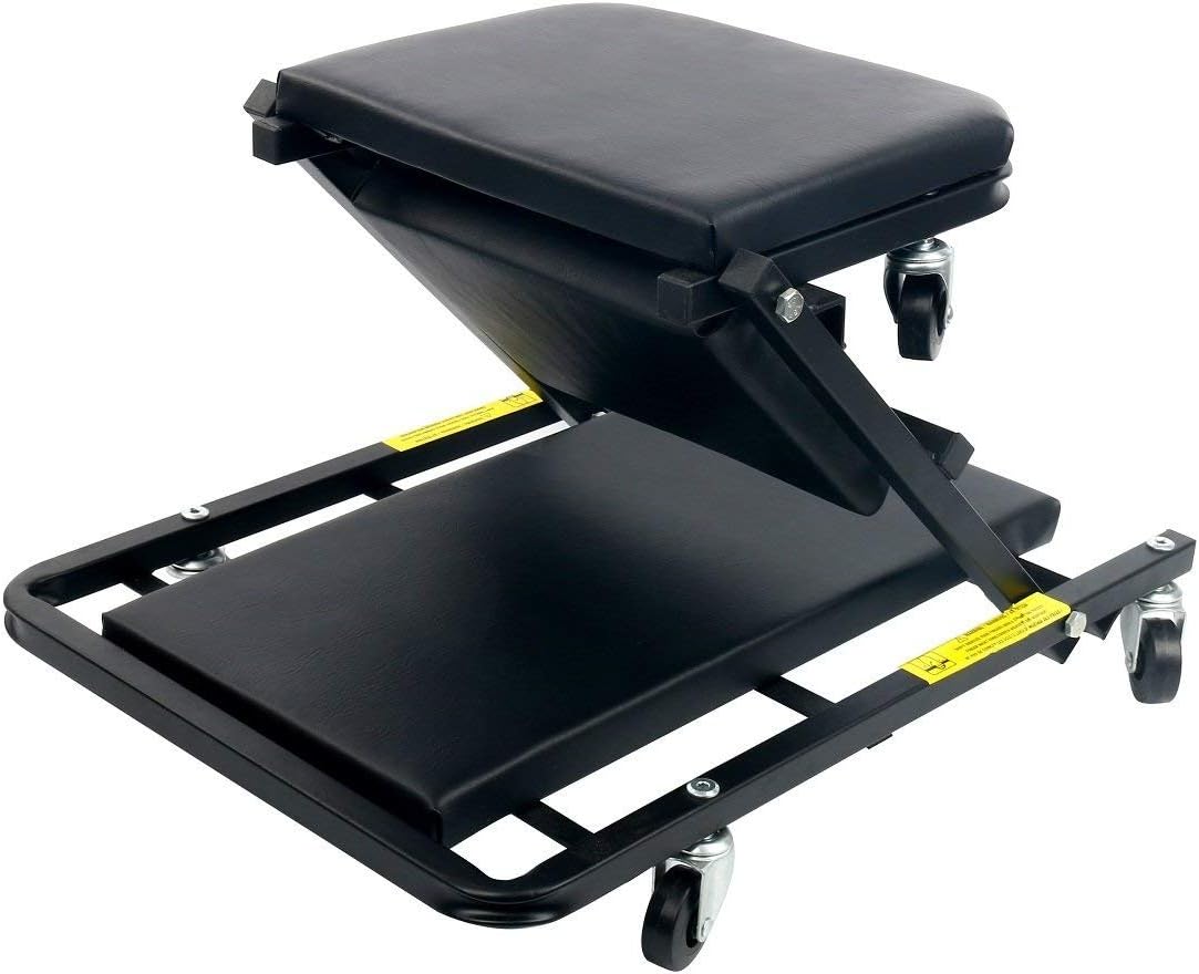 Mechaniker-raupenfahrzeug, Umbaubar Zum Hocker, Mit 6 Rädern, 1 M Länge, 150 Kg Maximale Traglast, Schwarz