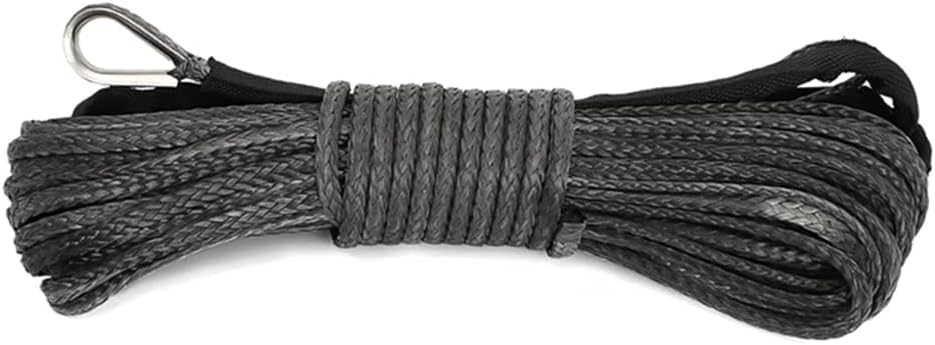 1/4" X 50' 7700lbs Synthetisches Windenseil Mit Mantel - Schwarz