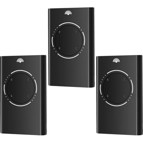 Télécommandes Pour Porte De Garage — Compatibles Avec Les Modèles Faac Xt4 868 Slh (868 Mhz, Double Canal) — Noir (lot De 3)