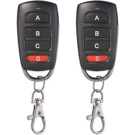Télécommande Porte Garage - Clonage 433 Mhz - 4 Boutons - Pour Portes Électriques Et Portails - Lot De 2