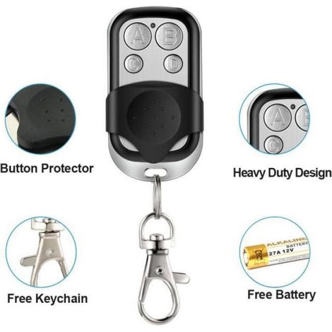 Ouvre-porte De Garage - 433,92 Mhz - 3 Canaux - Code Fixe - Compatible Avec Systemes A Code Fixe 433 Mhz - 1 Piece