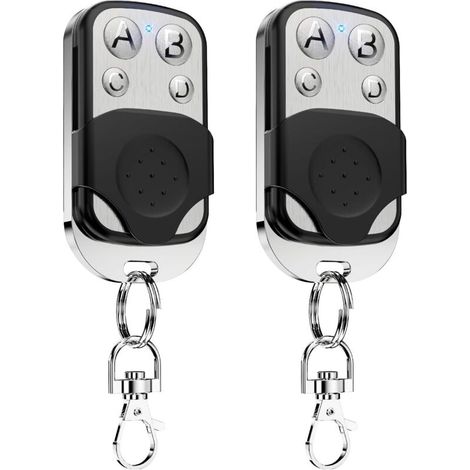 2 X Télécommande Portail - 433,92 Mhz - 4 Boutons - Copie Code Fixe - Pour Portail Porte Garage Barrière - Dimensions 7,5 X 3,5 X 1,8 Cm